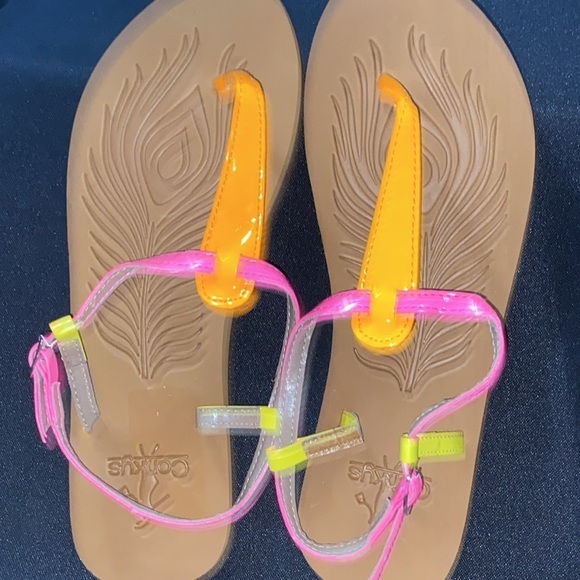 CORKYS CRAYOLA WO SIZE 9  Colorful Sandals BUCKLE ANKLE STRAP. EUC CLEAN - Picture 10 of 10